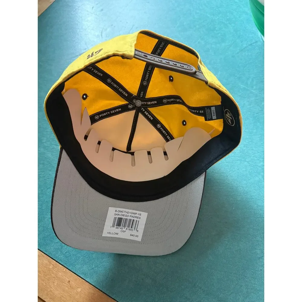 NWT San Diego Padres '47 Hitch Snapback Hat - Yellow/Brown Retro